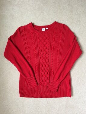 Gap Red Cable Knit Sweater - Women’s S